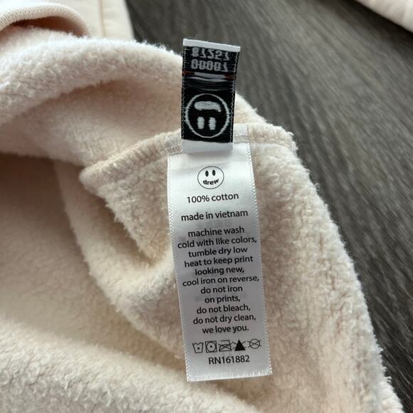 Authentic‎ EUC Drew House Mascot Hoodie Chalk White Smiley Face Logo M Pullover - Picture 9 of 14